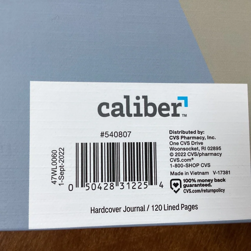 Caliber Hard Cover Take/Note Journal 120 Lined Pages New